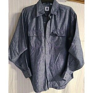 Gap Shirt Mens Medium Blue Jean Chambray Button Long Sleeve Casual Grunge